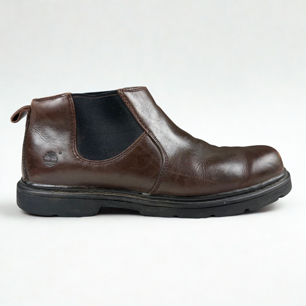 Timberland Chelsea Boots Mens 10.5 Brown Leather Waterproof Ankle Boot‎ Classic